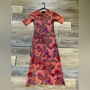 Johnny was mesh midi dress